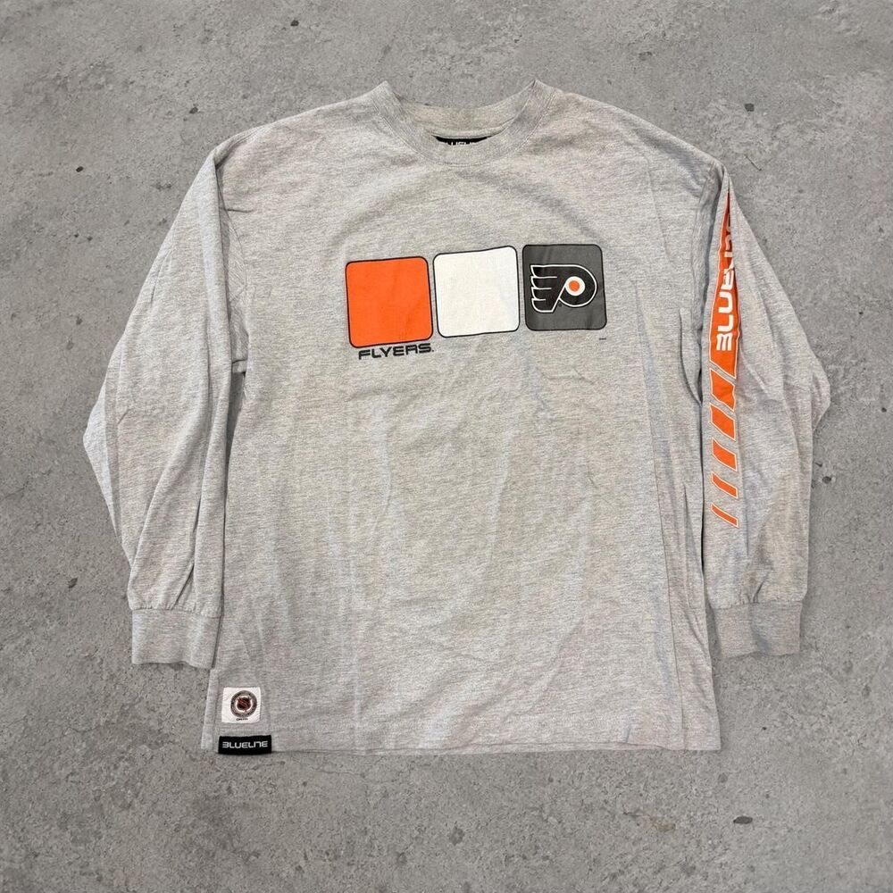 Y2K NHL Philadelphia Flyers Long Sleeve Shirt Sleeve Hit Men’s Size Large